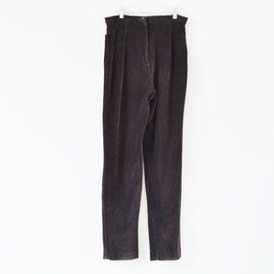 WILDLIFE SPORTSWEAR Vintage High Waisted Brown Slim Soft Velvet Corduroy Pants